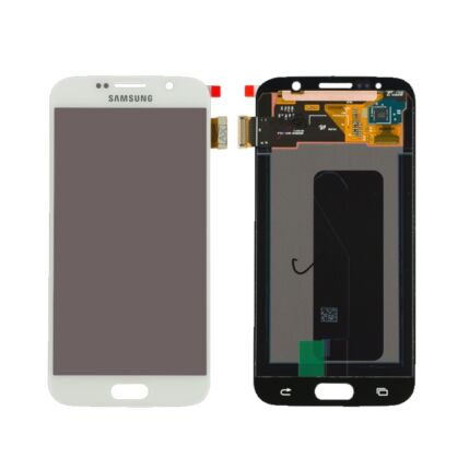 Samsung G920 Galaxy S6, LCD kijelző érintőplexivel, fehér
