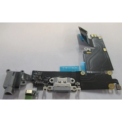 Apple iPhone 6 Plus, Átvezető szalagkábel (Flex), Töltő csatlakozó, (headset csatlakozó +mikrofon), fekete