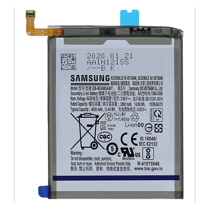 Samsung G980/G981 Galaxy S20/S20 5G 4000mAh -EB-BG980ABY, Akkumulátor (OEM) Li-Ion (prémium cellás)