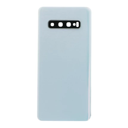 Samsung G975 Galaxy S10+, Akkufedél, (kamera plexi, ragasztó), fehér