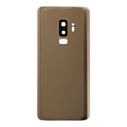 Samsung G965 Galaxy S9+, Akkufedél, (ragasztó, kamera plexi, +Logo), arany