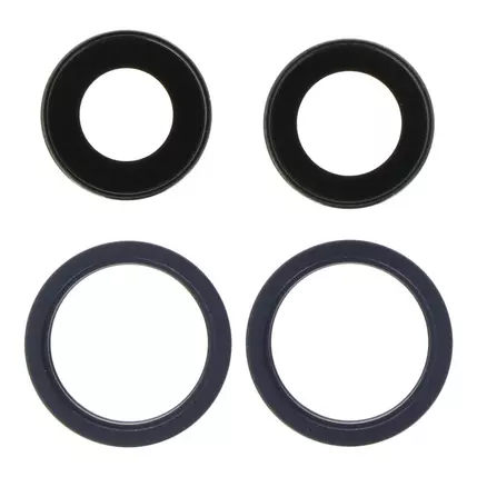 Apple iPhone 13/13 Mini, Kamera lencse és gyűrű, (4db), fekete