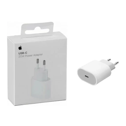 Apple iPhone 11/12/13/14/15/iPod/iPad MHJE3ZM/A Hálózati gyorstöltő USB-C, (20W, Gyári), fehér