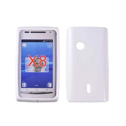 Sony Ericsson X8/E15i, Szilikon tok, S-Case, fehér