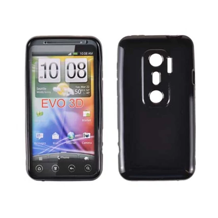 HTC EVO 3D, Szilikon tok, S-Case, fekete
