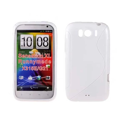 HTC Sensation XL, Szilikon tok, S-Case, fehér