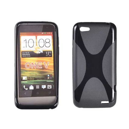HTC One V, Szilikon tok, S-Case, fekete