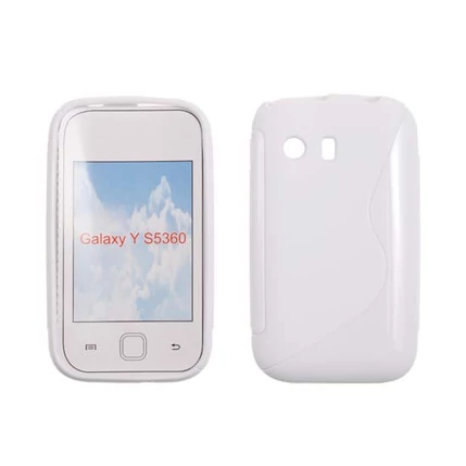 Samsung S5360 Galaxy Y, Szilikon tok, S-Case, fehér