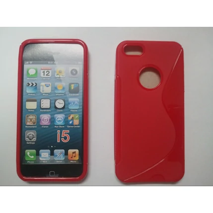 Apple iPhone 5/5S/SE/6C, Szilikon tok, S-Case, piros