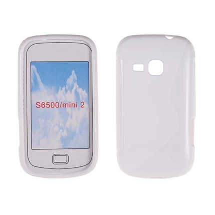 Samsung S6500 Galaxy Mini 2, Szilikon tok, S-Case, fehér