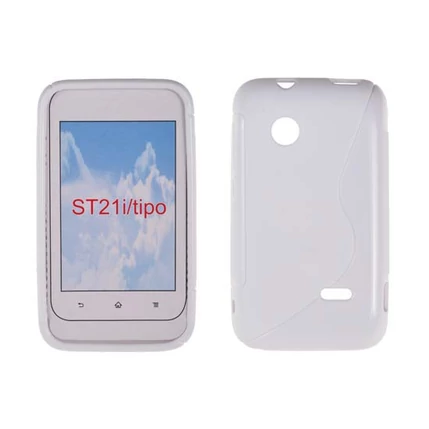 Sony Xperia Tipo ST21i, Szilikon tok, S-Case, fehér