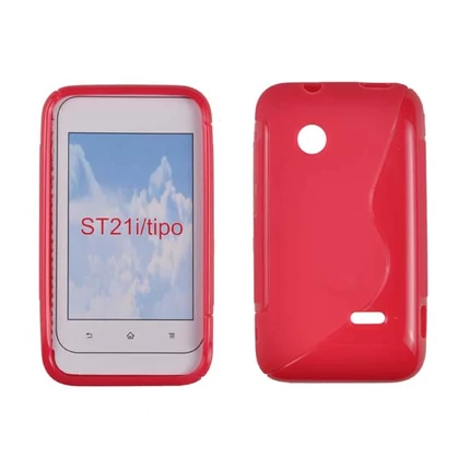 Sony Xperia Tipo ST21i, Szilikon tok, S-Case, piros