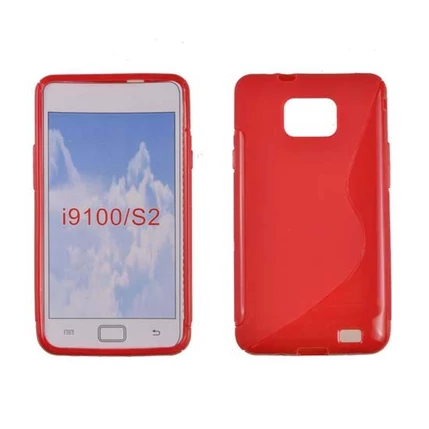 Samsung i9100 Galaxy S2, Szilikon tok, S-Case, piros