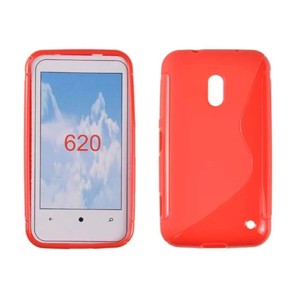 Nokia Lumia  620, Szilikon tok, S-Case, piros
