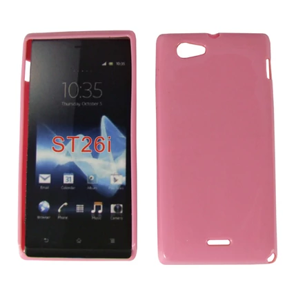 Sony Xperia J ST26i, Szilikon tok, S-Case, rózsaszín