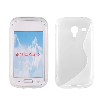 Samsung i8160 Galaxy Ace 2, Szilikon tok, S-Case, átlátszó