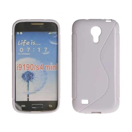 Samsung i9190 Galaxy S4 Mini, Szilikon tok, S-Case, fehér