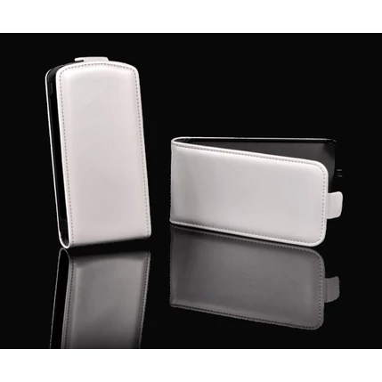 LG L3 2 E430, Lefele nyíló flip tok, fehér