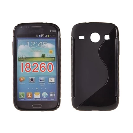 Samsung i8260 Galaxy Core, Szilikon tok, S-Case, fekete