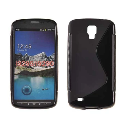 Samsung i9295 Galaxy S4 Active, Szilikon tok, S-Case, fekete