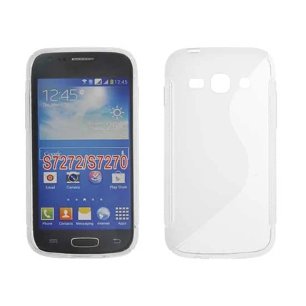 Samsung S7270 Galaxy Ace 3, Szilikon tok, S-Case, átlátszó