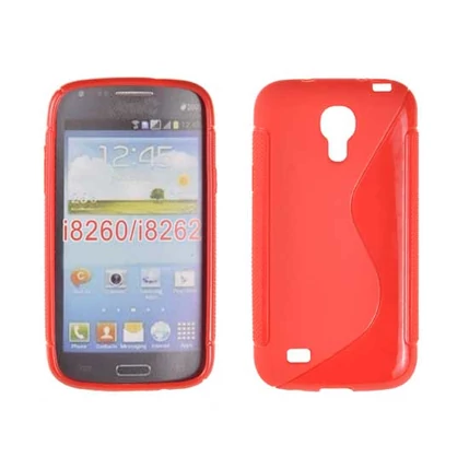 Samsung i8260 Galaxy Core, Szilikon tok, S-Case, piros
