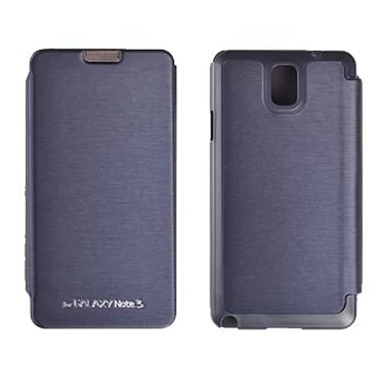 Samsung N9005 Galaxy Note 3, Oldalra nyíló flip tok, Techno, sötétkék