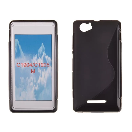 Sony Xperia M C1905, Szilikon tok, S-Case, fekete