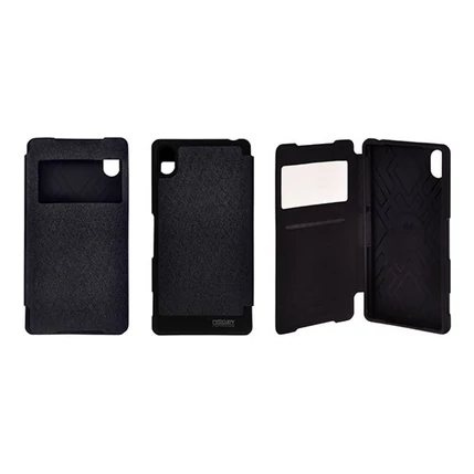 Samsung G800 Galaxy S5 Mini, Oldalra nyíló flip tok, Ablakos, fekete