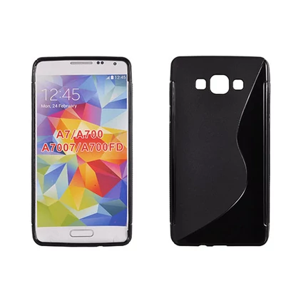 Samsung A700 Galaxy A7, Szilikon tok, S-Case, fekete