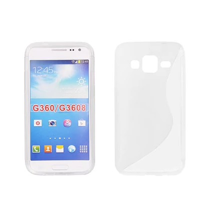 Samsung G360 Galaxy Core Prime, Szilikon tok, S-Case, átlátszó