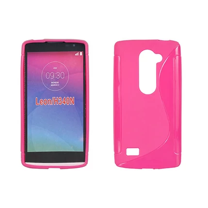 LG Leon H340N, Szilikon tok, S-Case, rózsaszín