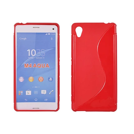 Sony Xperia M4 Aqua E2303, Szilikon tok, S-Case, piros