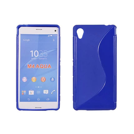 Sony Xperia M4 Aqua E2303, Szilikon tok, S-Case, kék