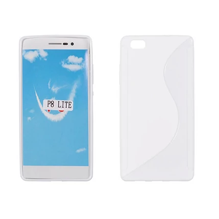 Huawei P8 Lite, Szilikon tok, S-Case, fehér