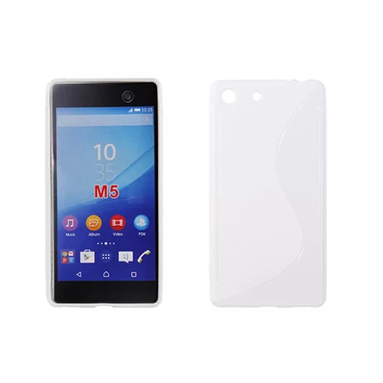 Sony Xperia M5 E5603, Szilikon tok, S-Case, fehér