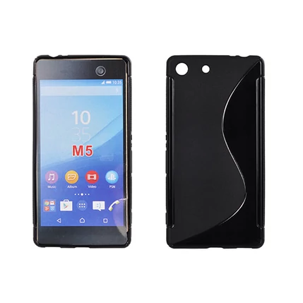 Sony Xperia M5 E5603, Szilikon tok, S-Case, fekete