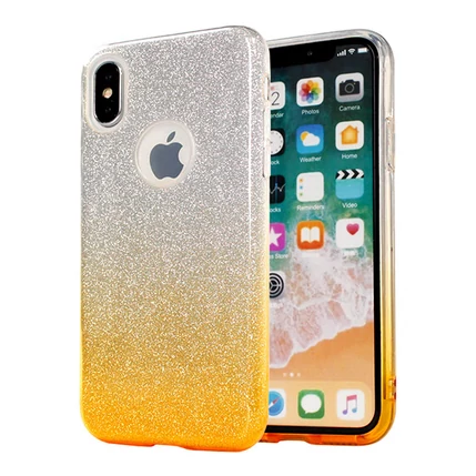 Motorola G5S, Szilikon tok, Bling (Csillámos), arany