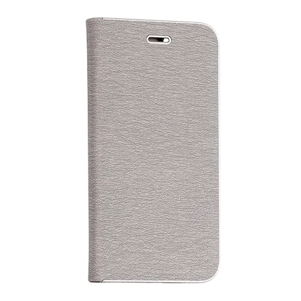 Samsung A730 Galaxy A8+ 2018, Oldalra nyíló flip tok, Vennus, szürke