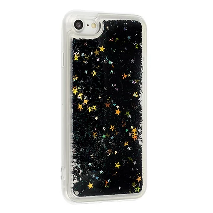 Samsung G960 Galaxy S9, Szilikon tok, Liquid (Csillámos), fekete