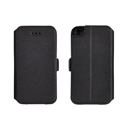 Samsung J400 Galaxy J4 2018, Oldalra nyíló flip tok, Book, fekete