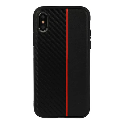 Huawei Y5 2018/Honor 7S, Szilikon tok, Moto Carbon, fekete-piros