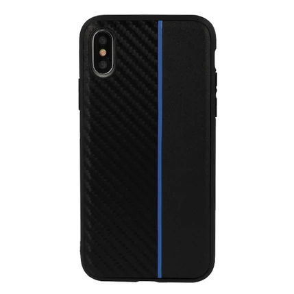 Huawei Nova 4, Szilikon tok, Moto Carbon, fekete-kék