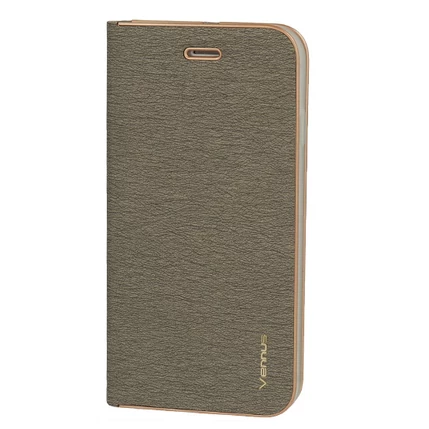 Huawei P20 Lite 2019, Oldalra nyíló flip tok, Vennus, szürke