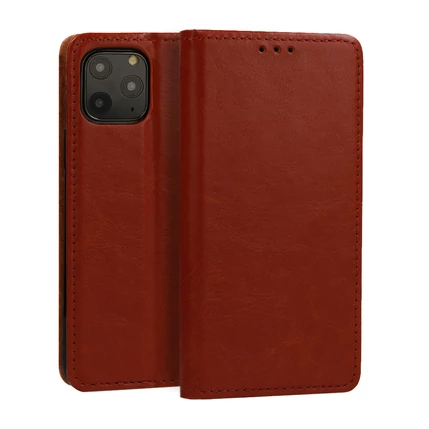 Samsung G985 Galaxy S20 Plus, Oldalra nyíló flip tok, Book Special (valódi olasz bőr), barna