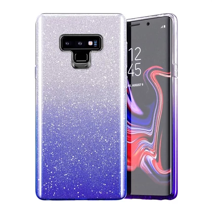 Samsung S906 Galaxy S22+, Szilikon tok, Bling (Csillámos), kék