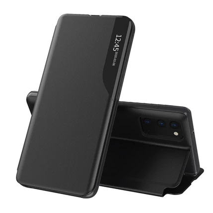 Samsung S911 Galaxy S23, Oldalra nyíló flip tok, Smart View, fekete