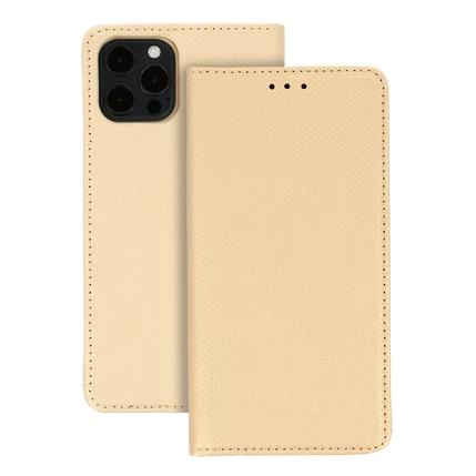 Samsung A135/A136/A047 Galaxy A13 4G/A13 5G/A04S, Oldalra nyíló flip tok, Smart, arany