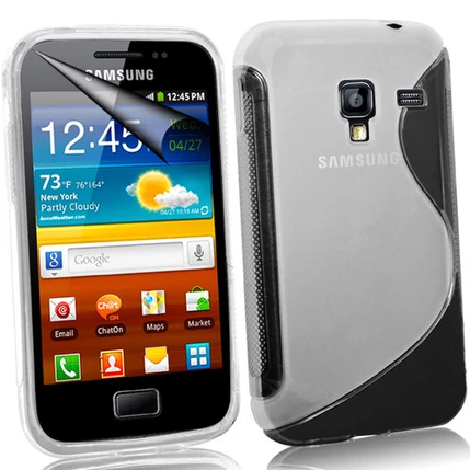 Samsung S7500 Galaxy Ace+, Szilikon tok, S-Case, átlátszó