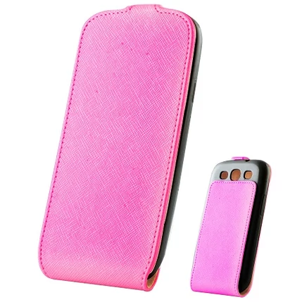 Apple iPhone 5/5S/SE/6C,Cross, Lefele nyíló flip tok, rózsaszín